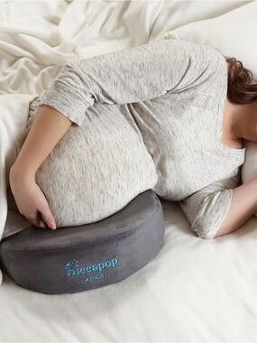 Hiccapop Pregnancy Pillow Wedge for Belly Support, charcoal gray